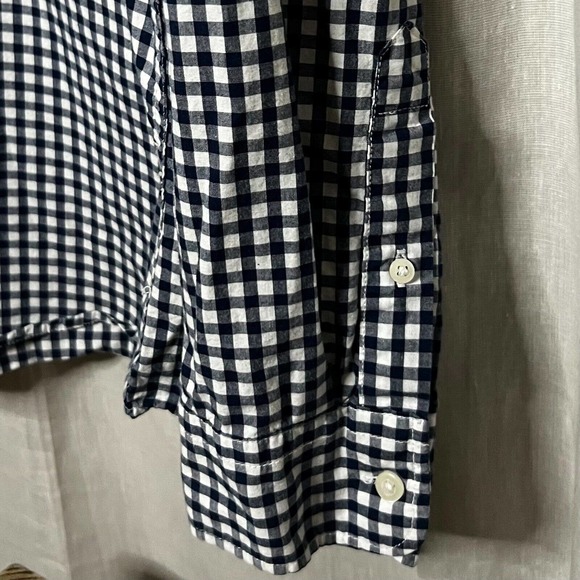 Gap Men Classic Cabin Blue & White Checked Vintage Wash Button-Up Shirt M - Picture 7 of 11